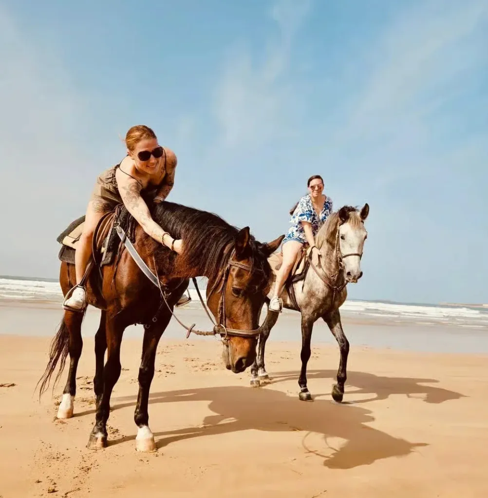 Sandboarding in Timlalin canyon (Timlaline canyons) dunes near Agadir