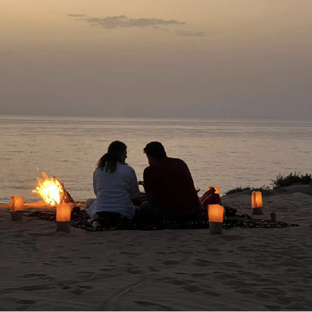 Sandboarding in Timlalin canyon (Timlaline canyons) dunes near Agadir